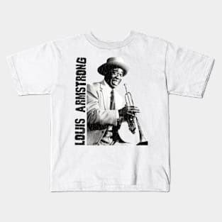 Louis Armstrong Retro White Kids T-Shirt